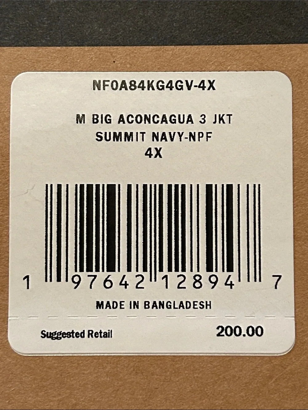 The North Face Big Aconcagua 3 Jacket Summit Navy Mens Size 4X New NWT